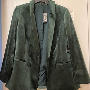 Brand new Express Velvet blazer in green size large